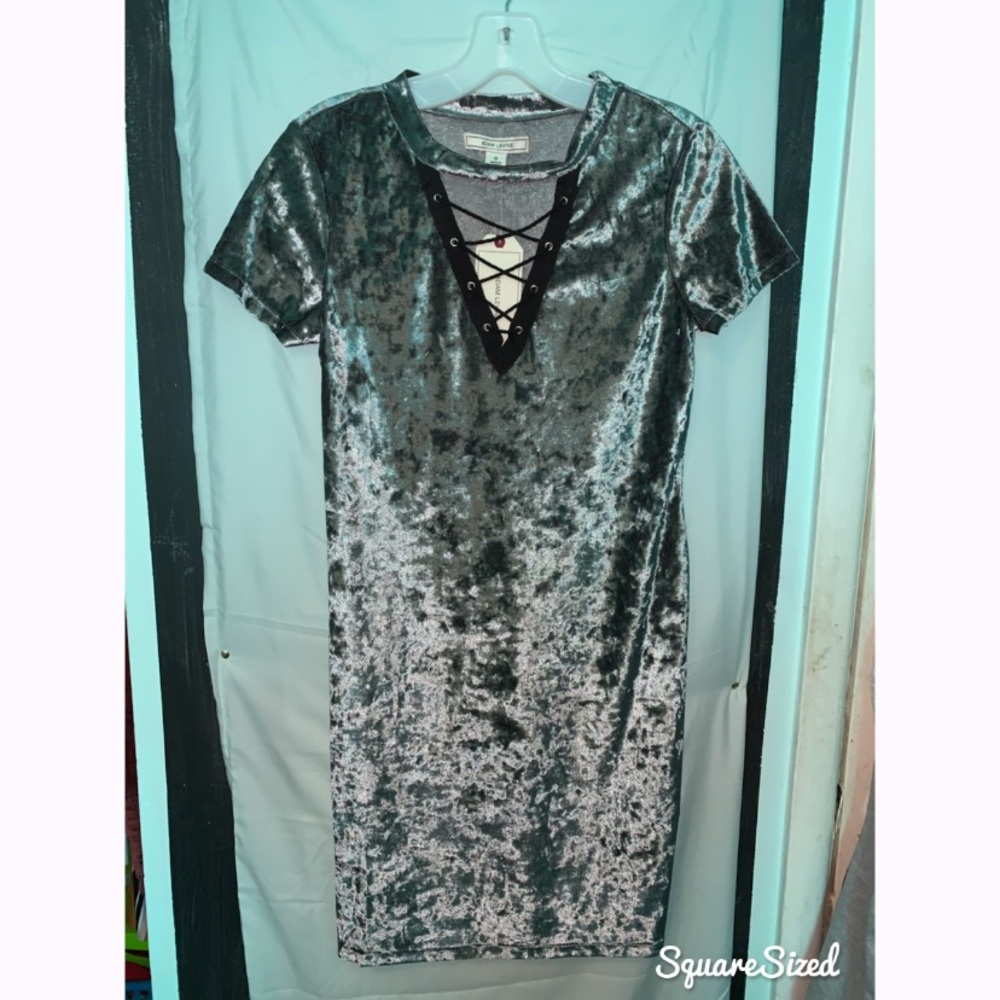 Crushed Velvet T-Shirt Dress